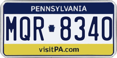 PA license plate MQR8340