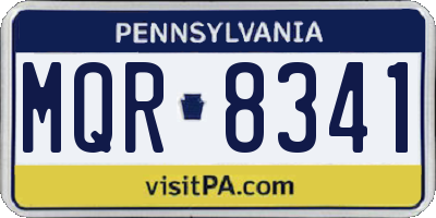 PA license plate MQR8341
