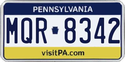 PA license plate MQR8342
