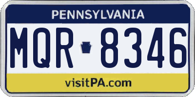 PA license plate MQR8346
