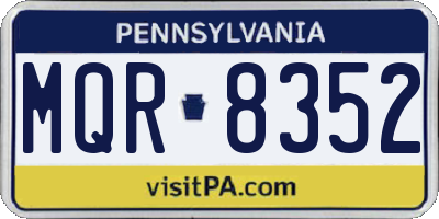 PA license plate MQR8352