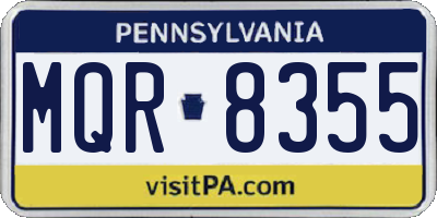 PA license plate MQR8355