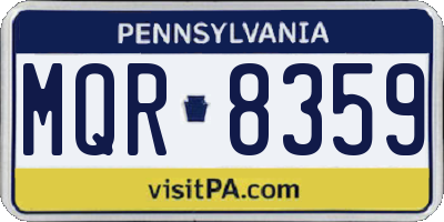 PA license plate MQR8359