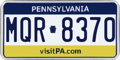 PA license plate MQR8370