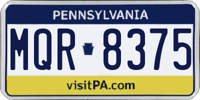 PA license plate MQR8375