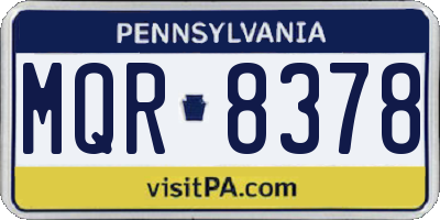 PA license plate MQR8378