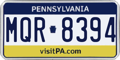 PA license plate MQR8394