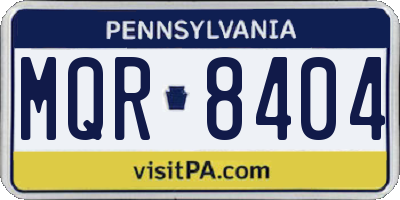 PA license plate MQR8404