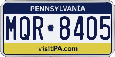 PA license plate MQR8405