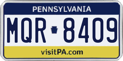 PA license plate MQR8409