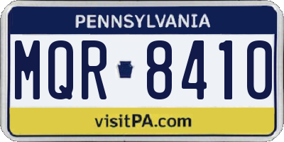 PA license plate MQR8410