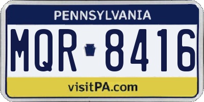 PA license plate MQR8416
