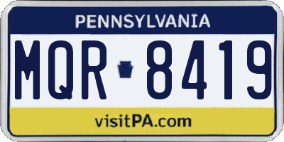 PA license plate MQR8419