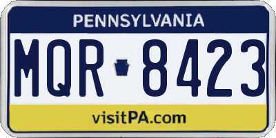 PA license plate MQR8423