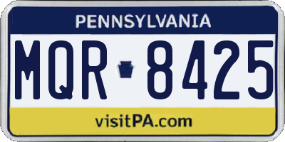 PA license plate MQR8425