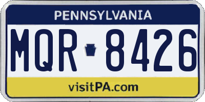 PA license plate MQR8426