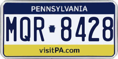 PA license plate MQR8428