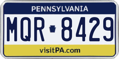 PA license plate MQR8429