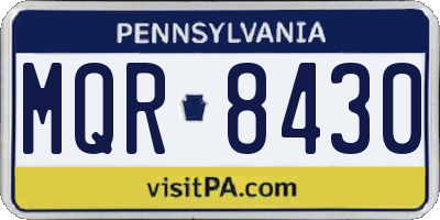 PA license plate MQR8430