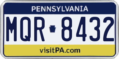 PA license plate MQR8432