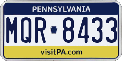 PA license plate MQR8433