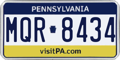 PA license plate MQR8434