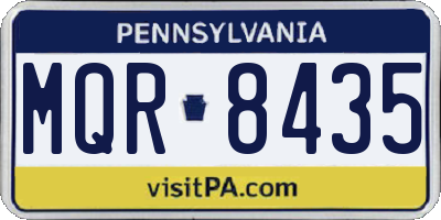 PA license plate MQR8435