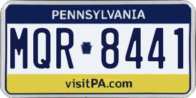 PA license plate MQR8441