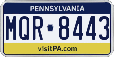 PA license plate MQR8443