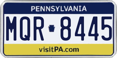 PA license plate MQR8445