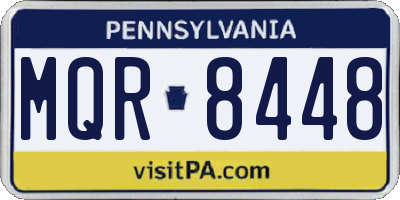PA license plate MQR8448