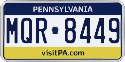 PA license plate MQR8449