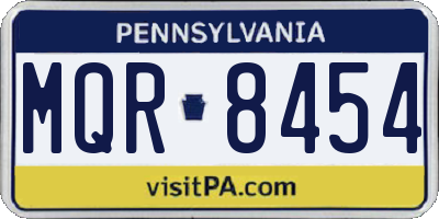 PA license plate MQR8454