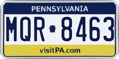 PA license plate MQR8463