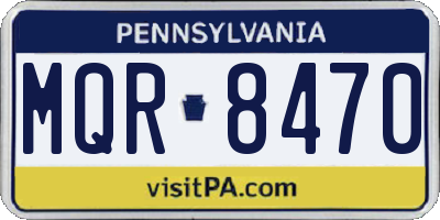 PA license plate MQR8470