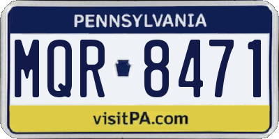 PA license plate MQR8471