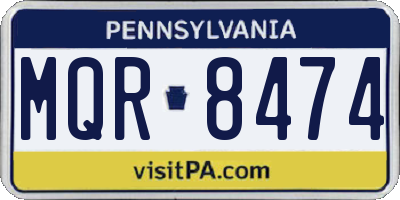 PA license plate MQR8474