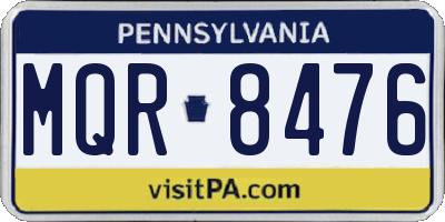 PA license plate MQR8476
