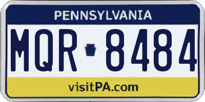PA license plate MQR8484