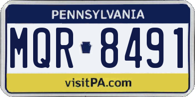 PA license plate MQR8491