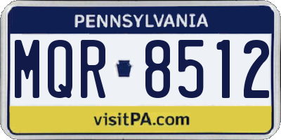 PA license plate MQR8512