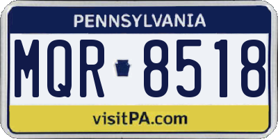 PA license plate MQR8518