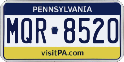 PA license plate MQR8520