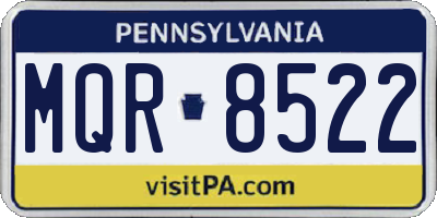 PA license plate MQR8522