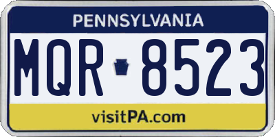 PA license plate MQR8523