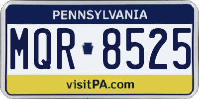 PA license plate MQR8525