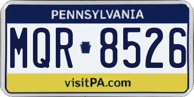 PA license plate MQR8526