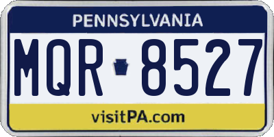 PA license plate MQR8527