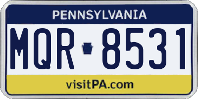 PA license plate MQR8531