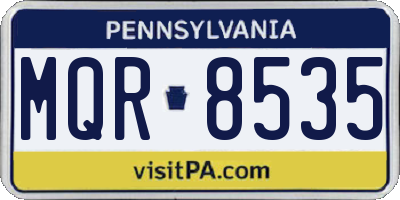 PA license plate MQR8535